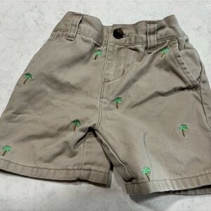Janie and Jack tan palm tree shorts, infant size 6-12 months